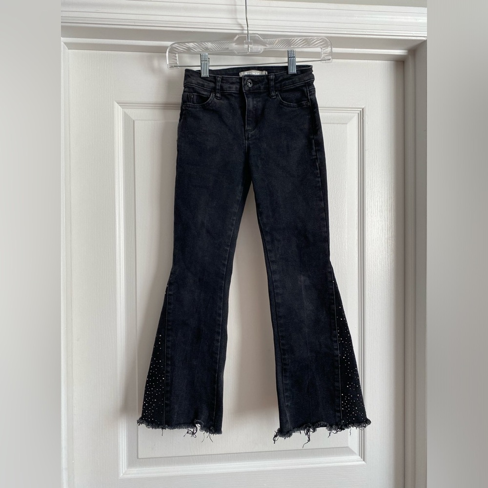 TRACTR Studded Black Denim Flare Jeans Size 7